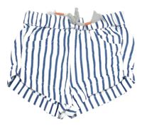 Bielo-modré pruhované plátenné kraťasy H&M