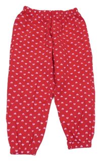 Červené srdiečkované tepláky H&M