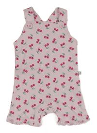 Růžové bavlněné laclové kraťasy s třešněmi Liegelind