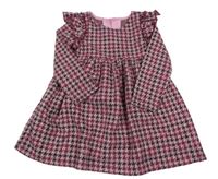 Vínovo-ružovo-hnedé vzorované šaty Dunnes Stores