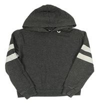 Tmavosivá crop mikina s kapucňou New Look