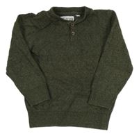 Khaki melírovaný sveter s gombíky C&A