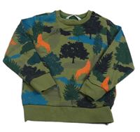 Kaki-farebná vzorovaná mikina zn. M&S