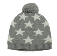 Sivá pletená podšitá čapica s hviezdičkami Ergee