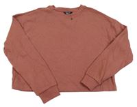 Starorůžová crop mikina New Look
