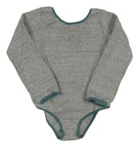 Sivé rebrované body so zelenými lemy Zara