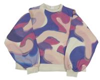 Světlebéžovo-ružovo-fialová crop mikina Zara