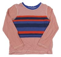 Bílo-červené pruhované triko s modrými pruhy George