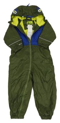 -Nové Kaki-modrá šušťáková lehce zateplená outdoorová kombinéza s kapucňou Regatta