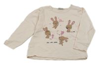 Světlerůžové triko se zajíčky 