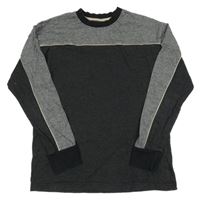 Šedo-černé proužkaté pyžamové triko Next