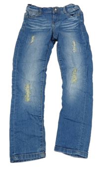 Modré skinny rifle s prošoupáním a srdíčky Denim Co.