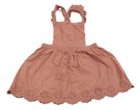 Ružové menšestrové na traké šaty s madeirou George