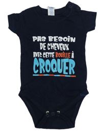 Tmavomodré body s nápisom