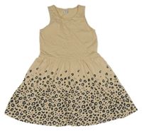 Béžové bavlnené šaty so vzorom Dopodopo