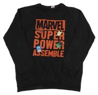Čierna ľahká mikina s nápismi Marvel