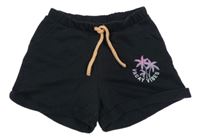 Černé teplákové kraťasy s palmami H&M