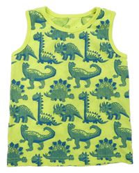 Neónově žlté tielko s dinosaurami George
