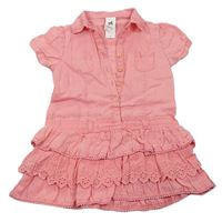 Ružové ľanové košeľové šaty C&A