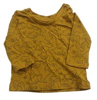 Okrové tričko s dinosaurami Matalan