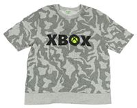 Sivo-čierne army tričko s logem X-box vel. 16 let