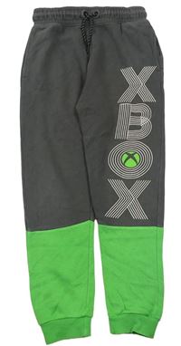 Šedo-zelené tepláky X-box George