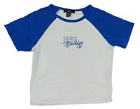 Modro-biele crop tričko s číslom New Look