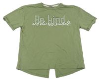 Khaki crop tričko s nápisom George