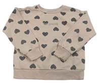 Svetloružová mikina so srdiečkami zn. Primark