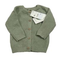 Nové - Khaki propínací svetr C&A