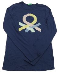 Tmavomodré triko s logem Benetton 