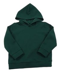 Tmavozelená vzorovaná mikina s kapucňou Shein