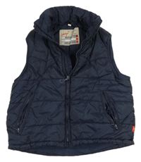 Tmavomodrá šušťáková zateplená vesta