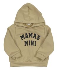 Béžová mikina s nápisom a kapucňou Shein