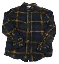 Tmavomodro-medová kostkovaná košile F&F