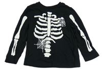 Čierne tričko s kostrou F&F