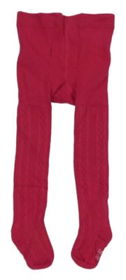 Tmavorůžové vzorované punčocháče s kytičkou Lily & Dan 