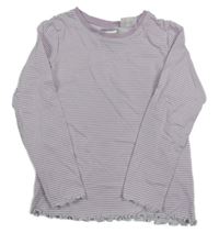 Lila-bílé pruhované triko H&M