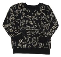 Čierna mikina s dinosaurami George