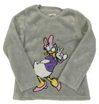 Sivá chlpatá mikina s Daisy Tezenis
