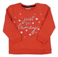 Červená mikina s nápisom a bodkami So Cute