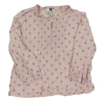 Světlerůžová košile s kytičkami H&M