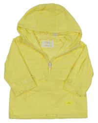 Žlutá šusťáková jarní bunda s kapucí Zara 