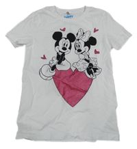 Biele tričko s Mickeym a Minnie Only