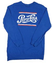 Kobaltově modrá dlhá mikina s logom Pepsi