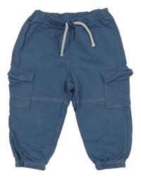 Modrošedé tepláky s kapsami H&M