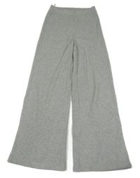 Sivé pletené rebrované wide leg nohavice C&A