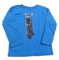 Modré tričko so skateboardom TOM TAILOR
