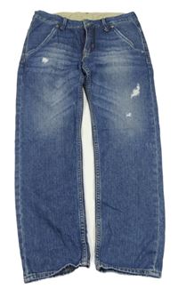Modré chino relaxed rifle s prošoupáním H&M