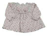 Bielo-ružová tunika s kvietkami a volánikom zn. little nutmeg